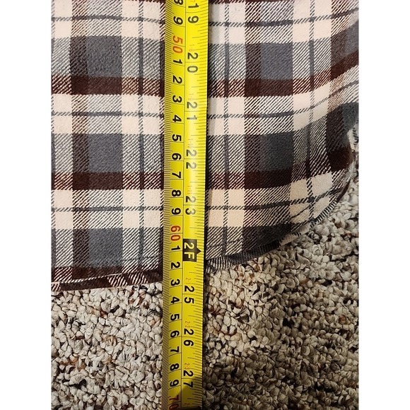 Jachs Mens Flannel Shirt Button Down Cotton Brown Gray Large - Picture 7 of 8